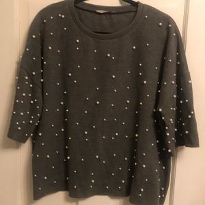 Zara Top with Pearls